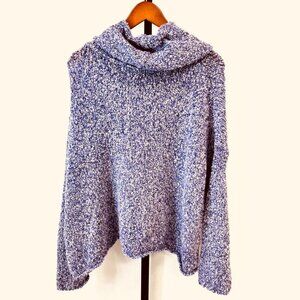 Free People BFF Sweater Size S in Purple Oversized Cowl Neck